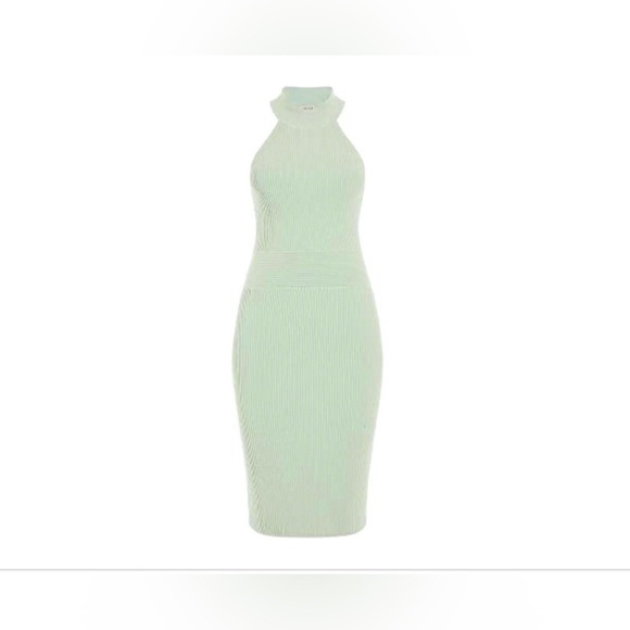 GUESS Eco Janice mint green sweater knit sleeveless halter Dress size medium new - Picture 4 of 7